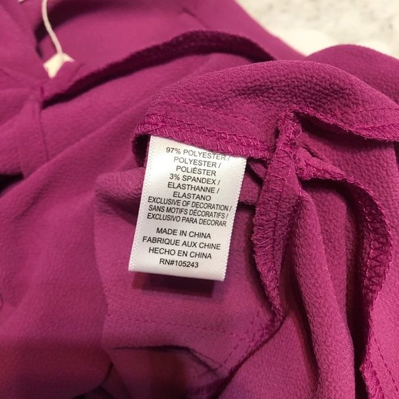 NWT Hiatus Asymmetric Button Surplice V-Neck Wrap Top Magenta Sz S - Picture 6 of 9